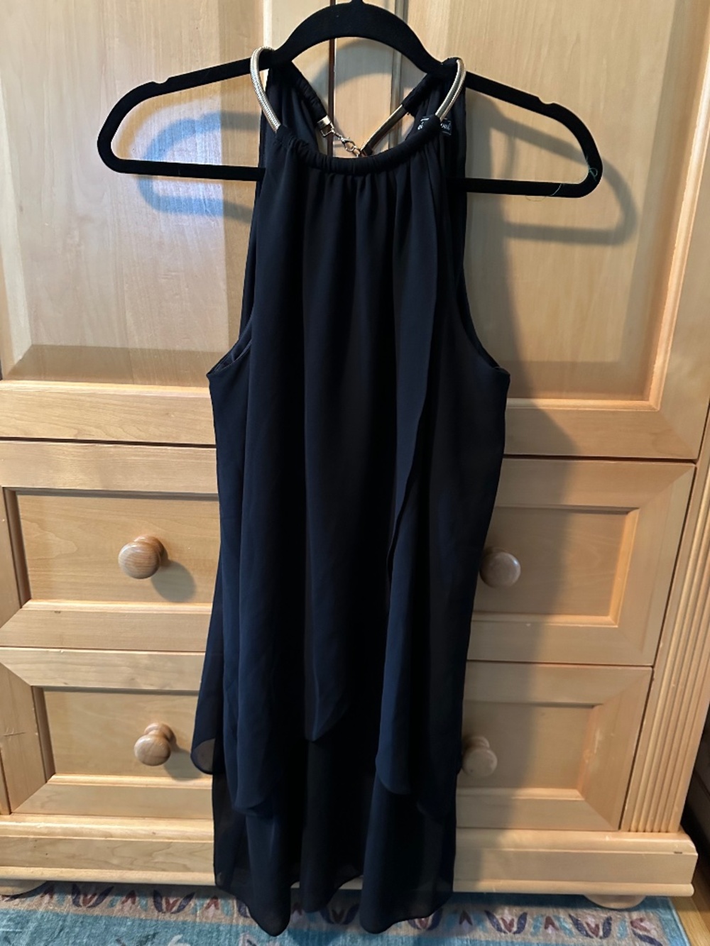 NWT Jessica Howard Black Halter Neck Dress 14P